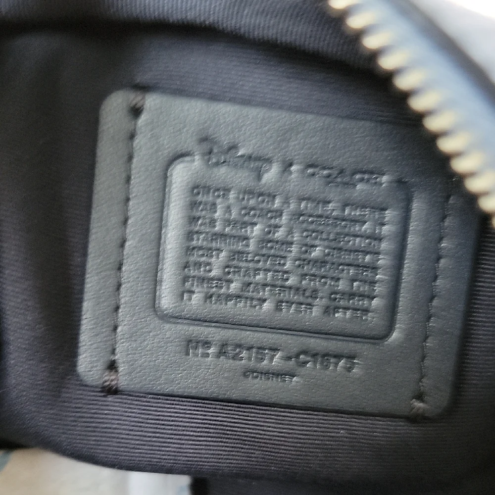 Coach X Disney Cinderella Pebbled Blue Leather Cosmetic Bag - Picture 4 of 10